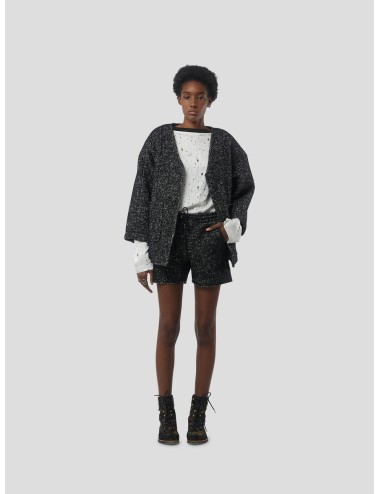 Cardigan BAMBI-  Lainage Sombre Façon Grand-Père