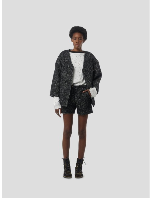 Cardigan BAMBI-  Lainage Sombre Façon Grand-Père