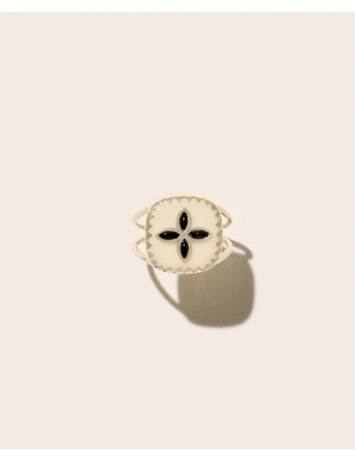 Bague BOWIE 2 - Blanc, Onyx