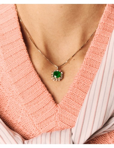Collier ROBIN - Calcédoine verte