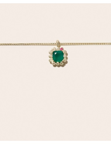 Collier ROBIN - Calcédoine verte