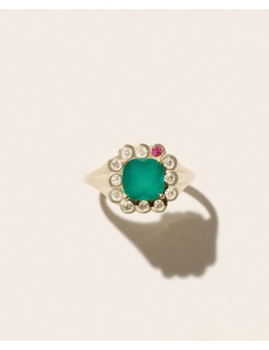 Bague ROBIN 1 - Calcédoine verte