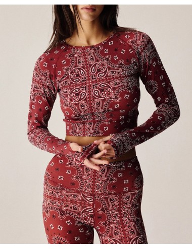 Top manches longues YOGA - Bandana Bordeaux