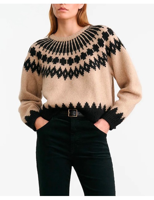 Sweater ALENA - Light Camel Fair Isle