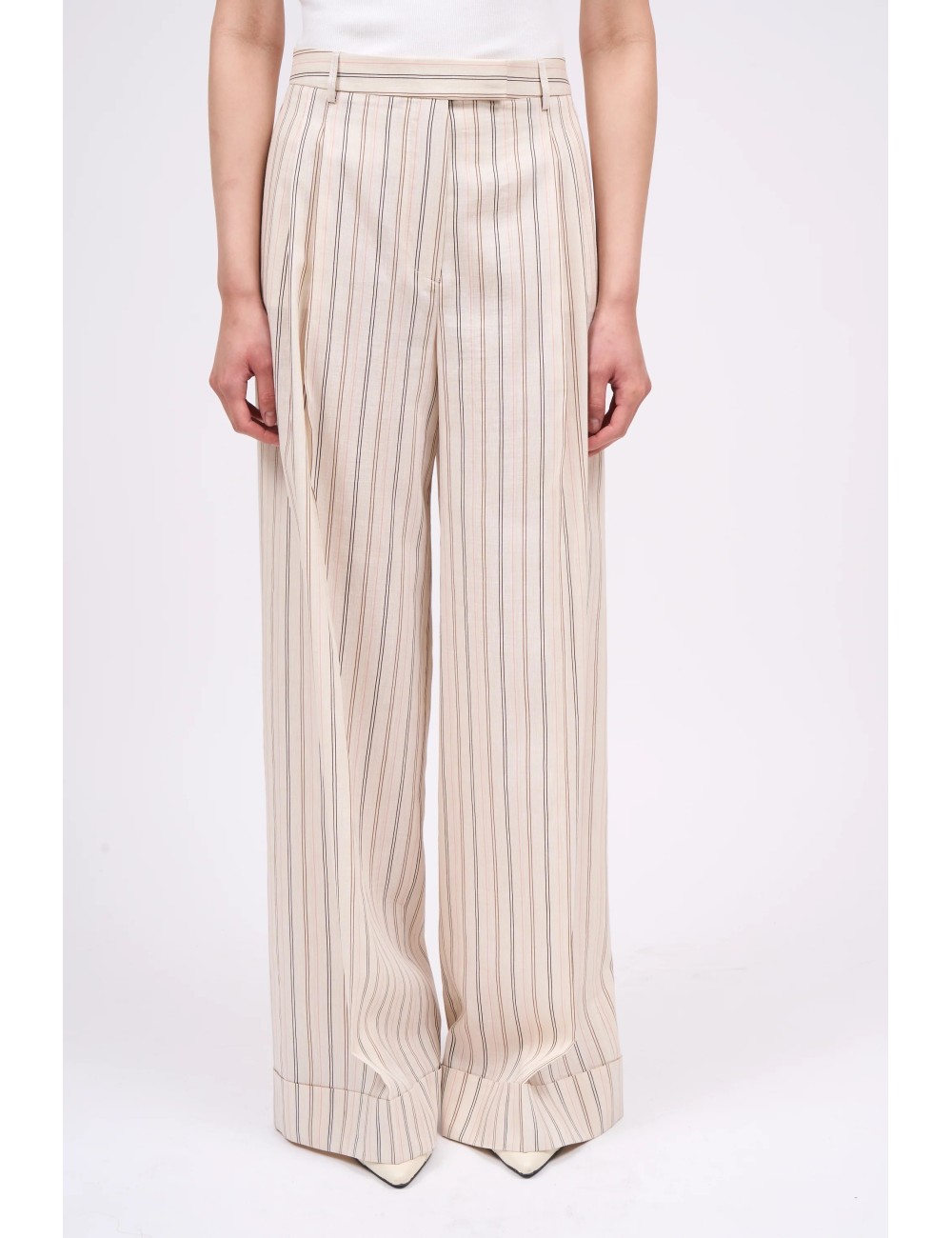 Pantalon BAGNOLET - Crème, Rayures