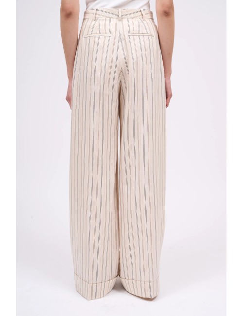 Pantalon BAGNOLET - Crème, Rayures