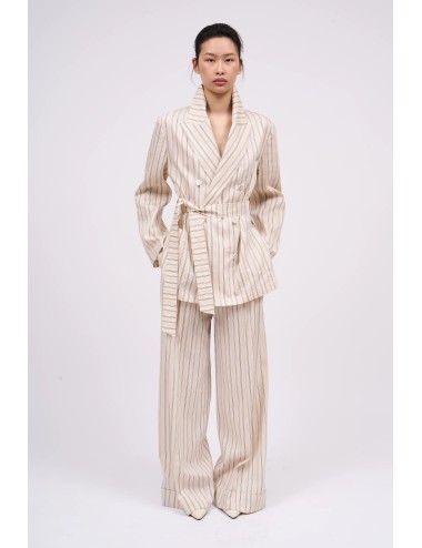 Pantalon BAGNOLET - Crème, Rayures