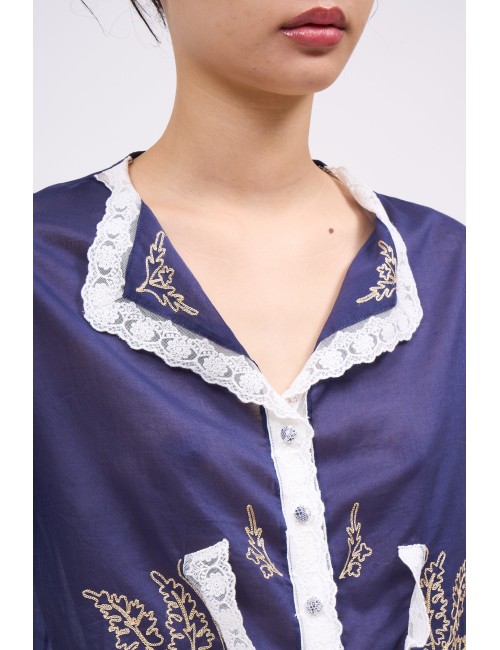 Chemisier SILAS - Pourpre, Broderies