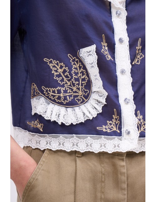 Chemisier SILAS - Pourpre, Broderies