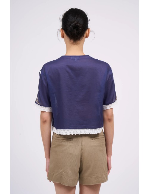 Chemisier SILAS - Pourpre, Broderies