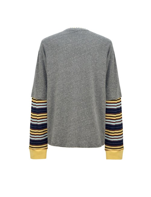 Tee-shirt SKATER - Gris, Rayures