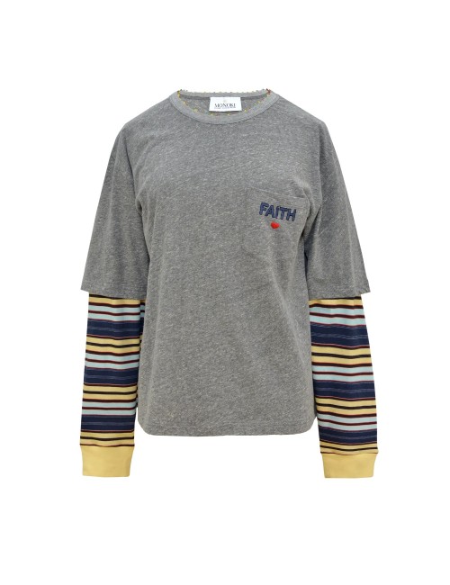 Tee-shirt SKATER - Gris, Rayures