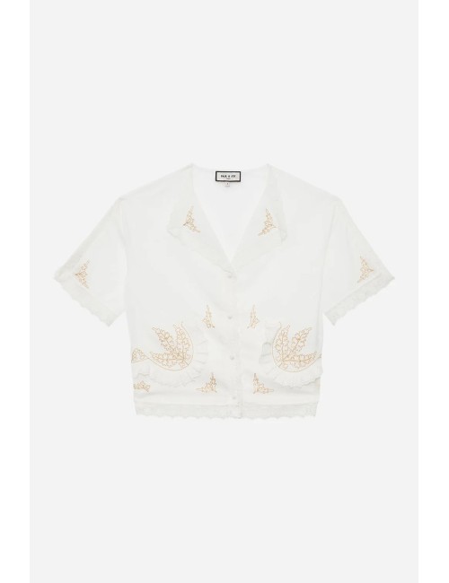 Chemisier SILAS - Écru, Broderies