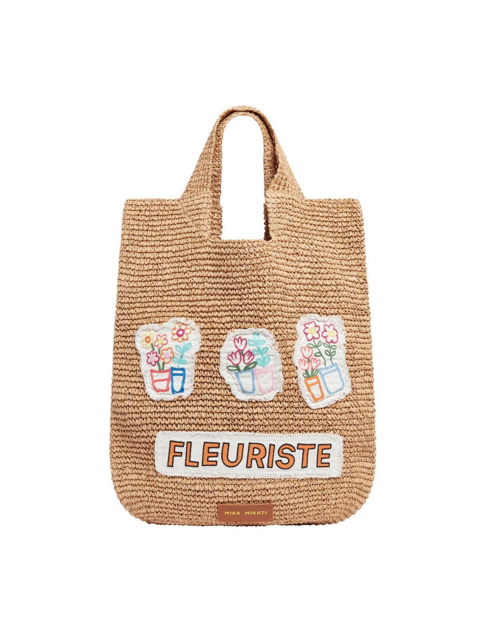 Cabas RAFFIA - Patchs Fleurs