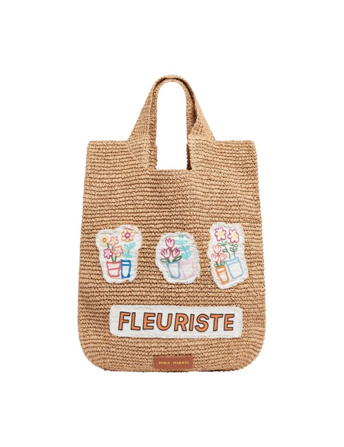 Cabas RAFFIA - Patchs Fleurs