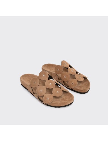 Beach Mules BULLES à œillets - Noisette