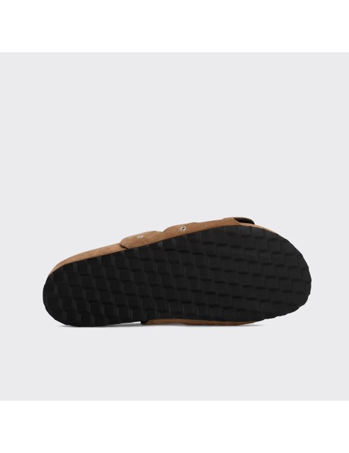 Beach Mules BULLES à œillets - Noisette