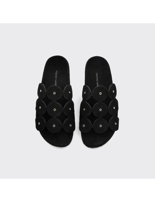 Beach Mules BULLES à œillets - Noir