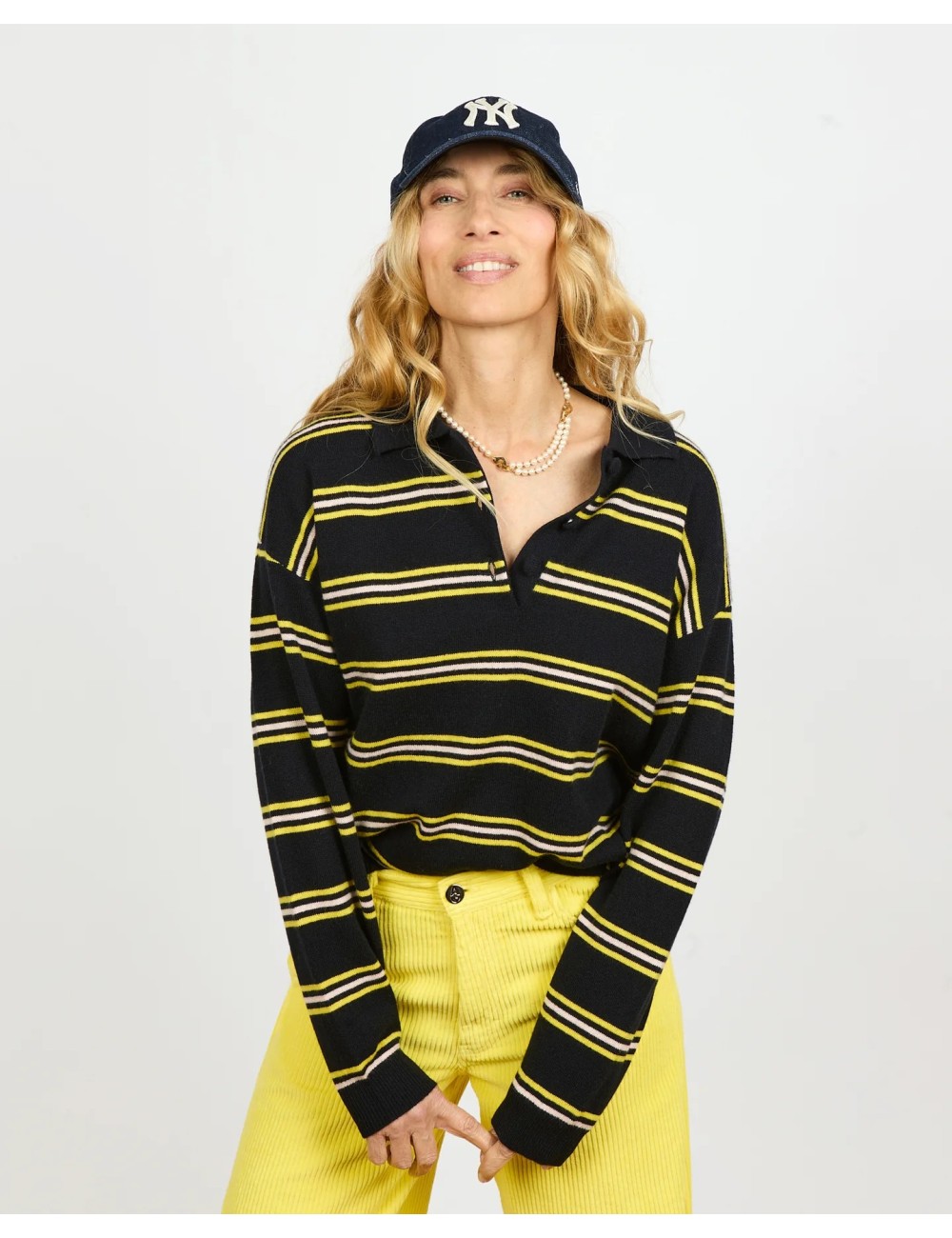 Polo LÉON Stripes Light - Navy