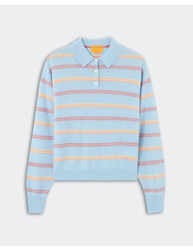 COLLEGIATE Stripe Polo - Clear Sky Combo