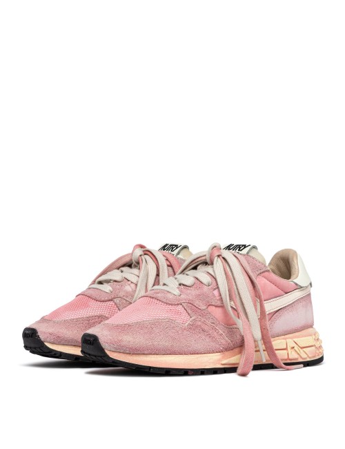 REELWIND Low, Daim et Nylon - Blanc et Rouge