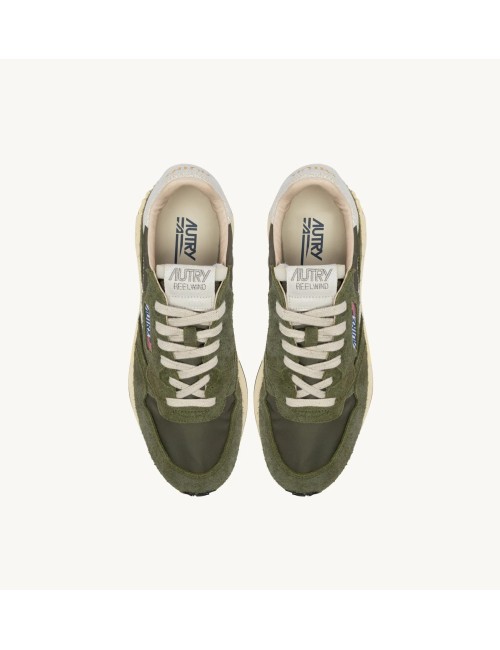 REELWIND Low, Nylon et Daim - Blanc et Sauge