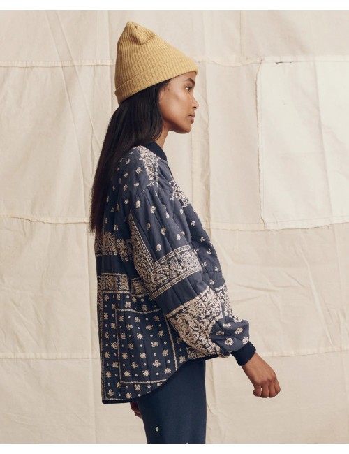 Bomber "QUILTED" - Navy Bandana Print