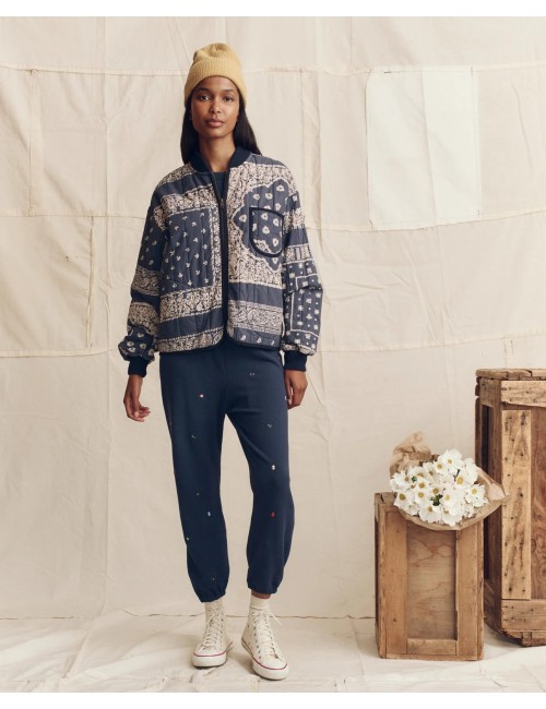 Bomber "QUILTED" - Navy Bandana Print