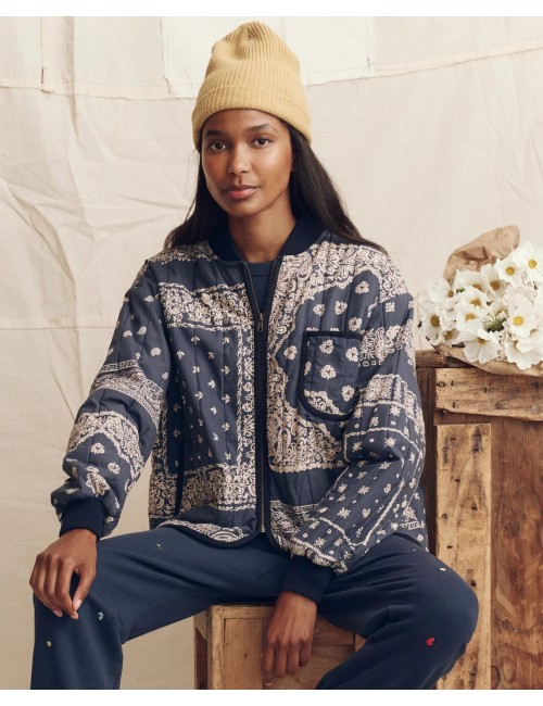 Bomber "QUILTED" - Navy Bandana Print