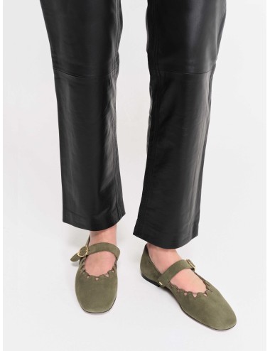 Ballerine GINGER, Daim - Kaki