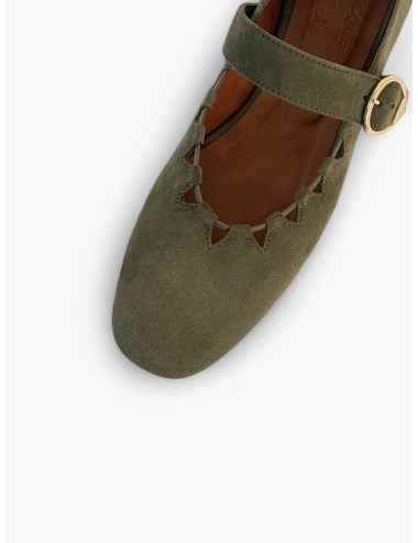 Ballerine GINGER, Daim - Kaki