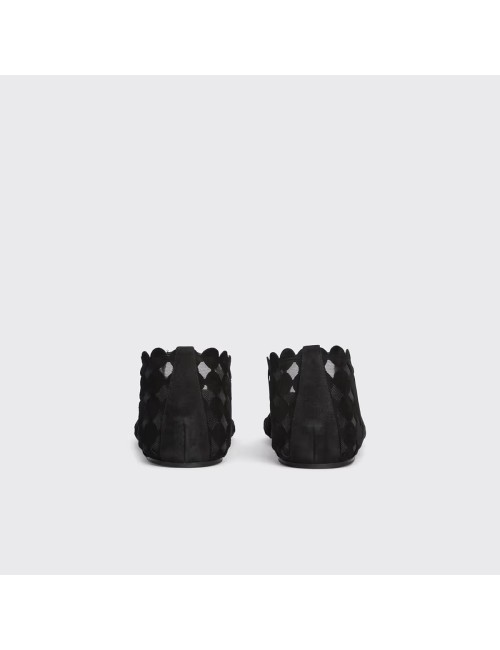 Ballerines MINI BULLES, Daim - Noir