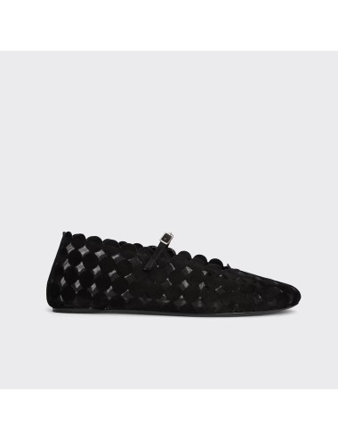 Ballerines MINI BULLES, Daim - Noir