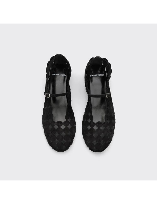 Ballerines MINI BULLES, Daim - Noir