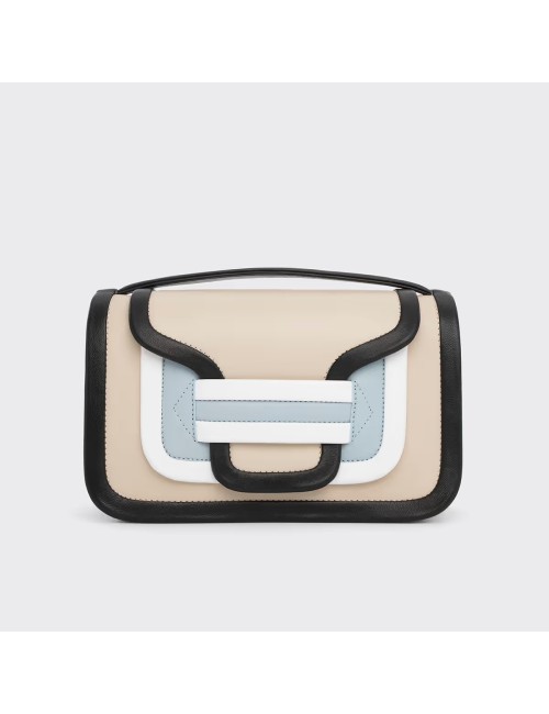 Sac à main MAXI ALPHA - Blanc cassé, Noir, Bleu ciel, Blanc