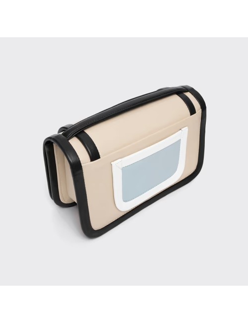 Sac à main MAXI ALPHA - Blanc cassé, Noir, Bleu ciel, Blanc