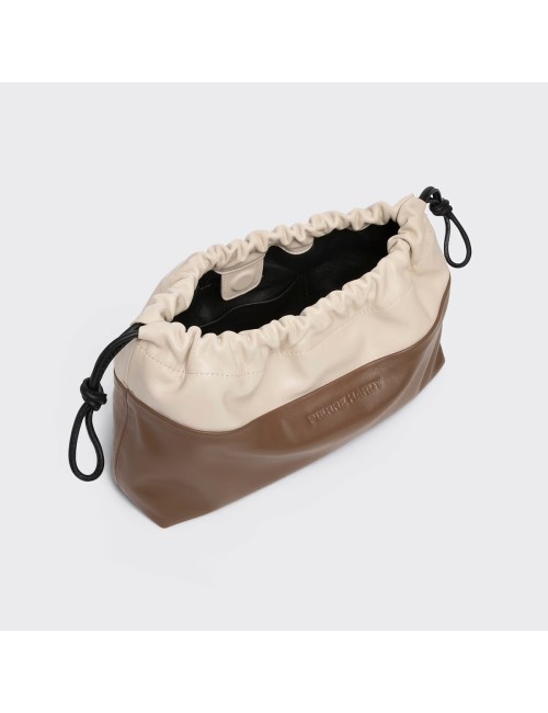 Pochette TWIN - Camel, Blanc cassé