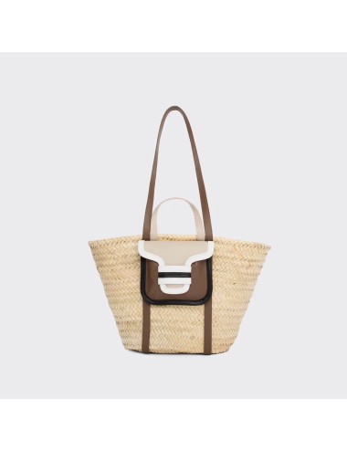 Panier ALPHA RAFFIA - Camel, Noir, Blanc