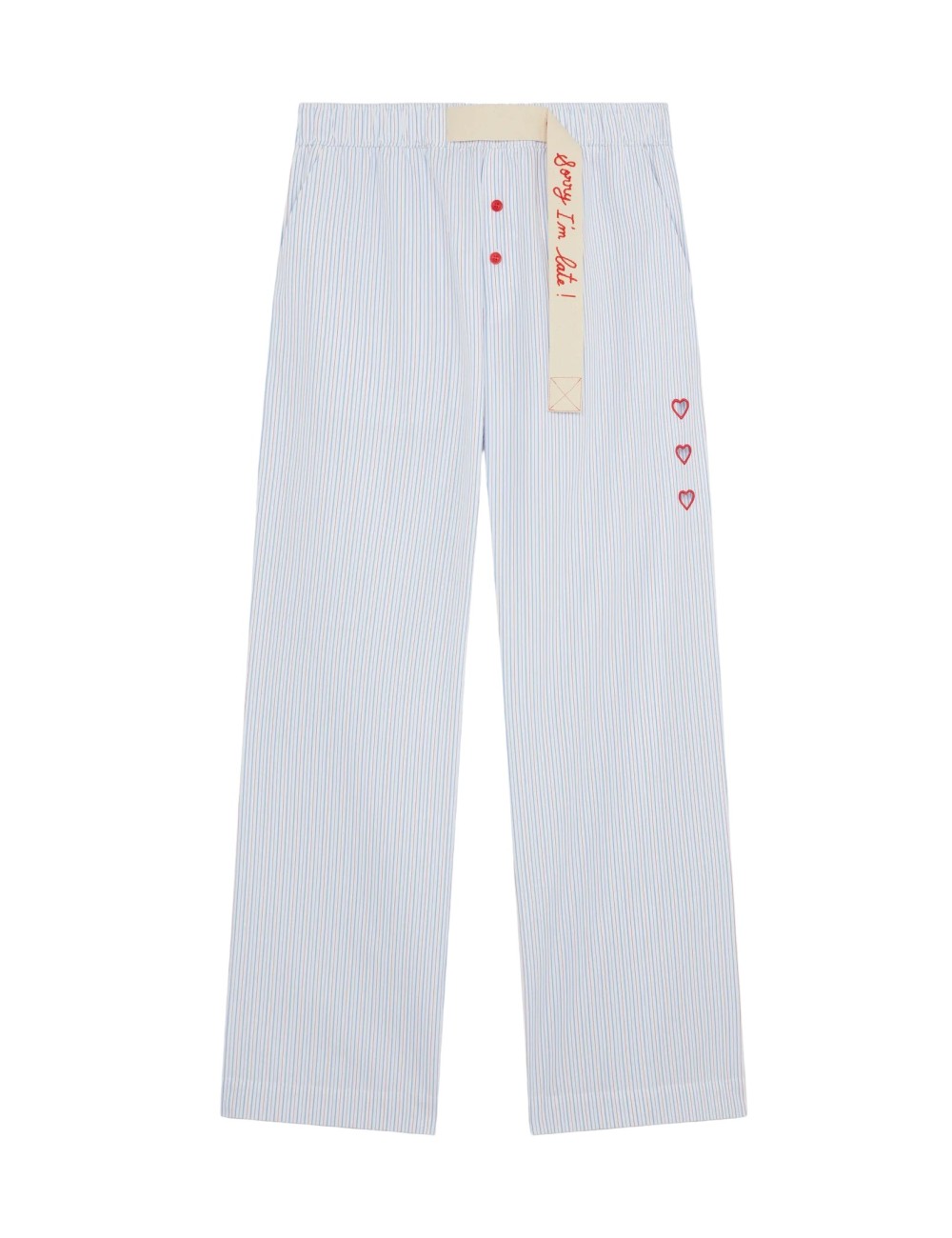 Pantalon Rayé Brodé