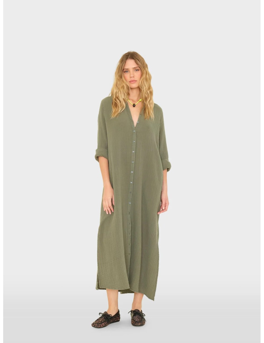 Robe BODEN en gaze - Olive Moss
