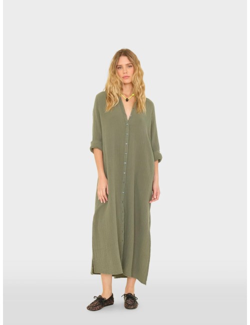 Robe BODEN en gaze - Olive Moss