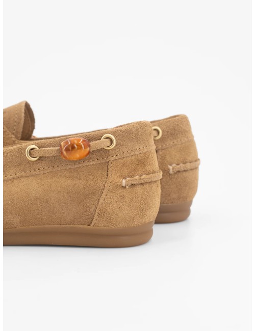 Mocassins suédés TL-NAHUA - Perles ambrées