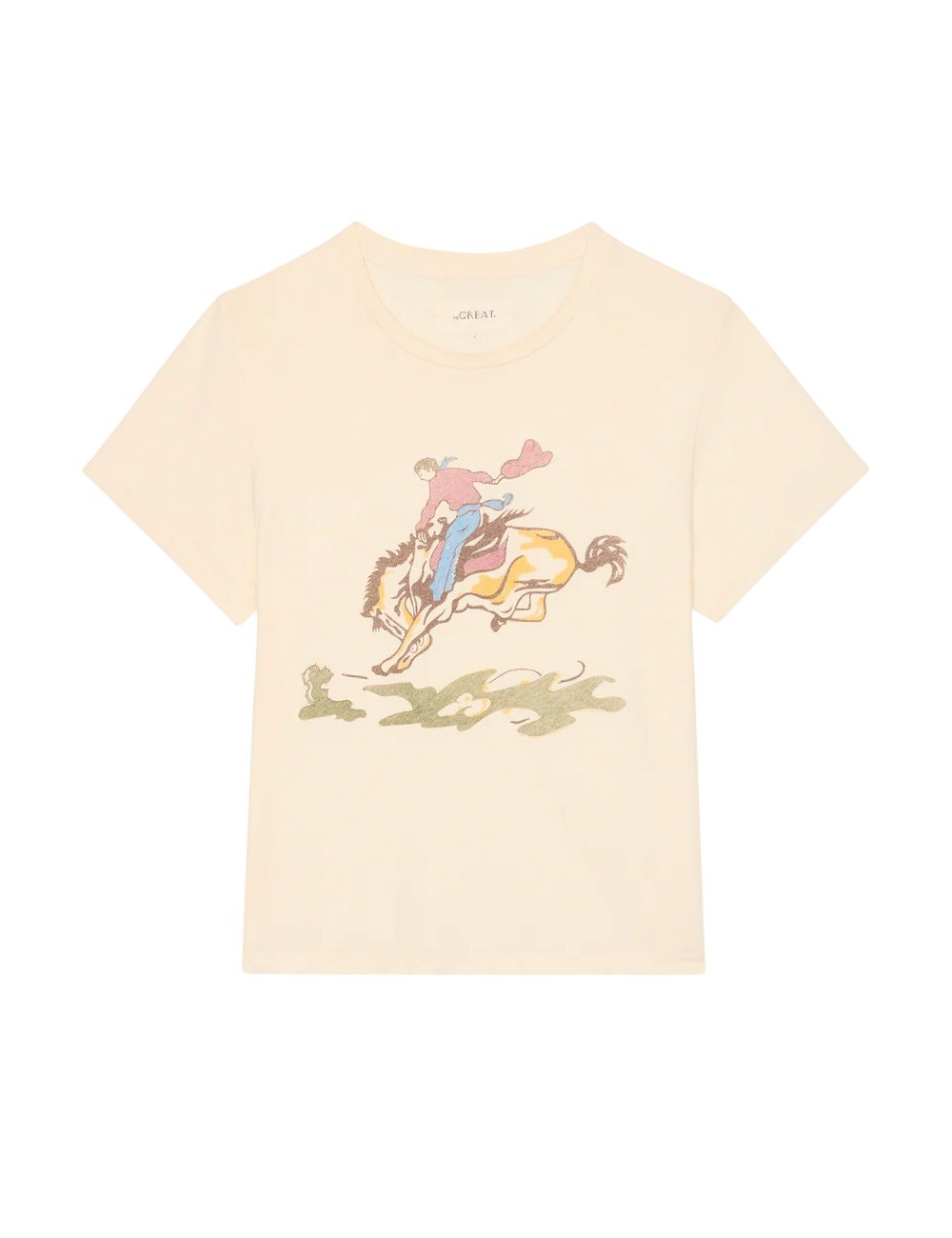 THE LITTLE TEE w/ Rider Graphic - Washed White