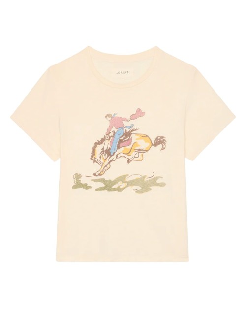 THE LITTLE TEE w/ Rider Graphic - Washed White