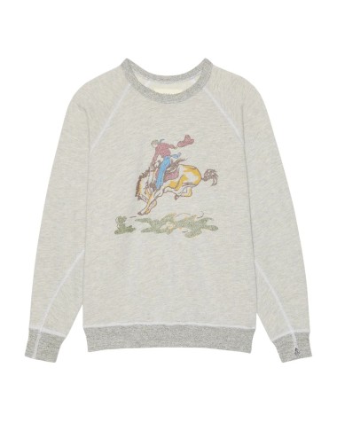 THE COLLEGE SWEATSHIRT w/ Rider Graphic - Soft Heather Grey