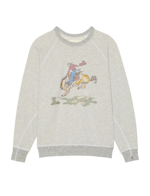 THE COLLEGE SWEATSHIRT w/ Rider Graphic - Soft Heather Grey