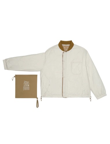 The Reversible Ultra Light Puffer - Khaki Bandana With Cream