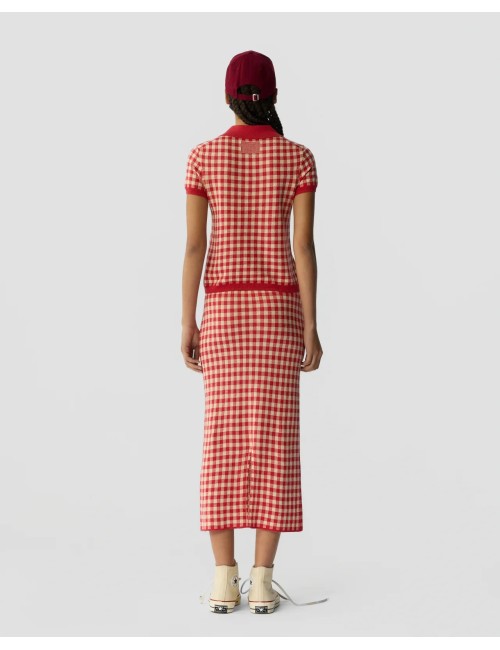 Polo ajusté GINGHAM - Scarlet, Mist