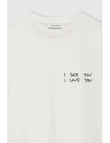 Tee-shirt SHELLEY I see you I love you - Washed Cream