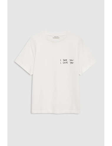 Tee-shirt SHELLEY I see you I love you - Washed Cream